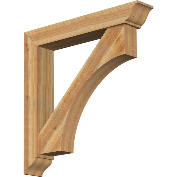 Ekena Millwork Westlake Traditional Rough Sawn Bracket w/ Offset Brace, Western Red Cedar, 8"W x 48"D x 48"H BKT0806X48X48WTL01RWR - main